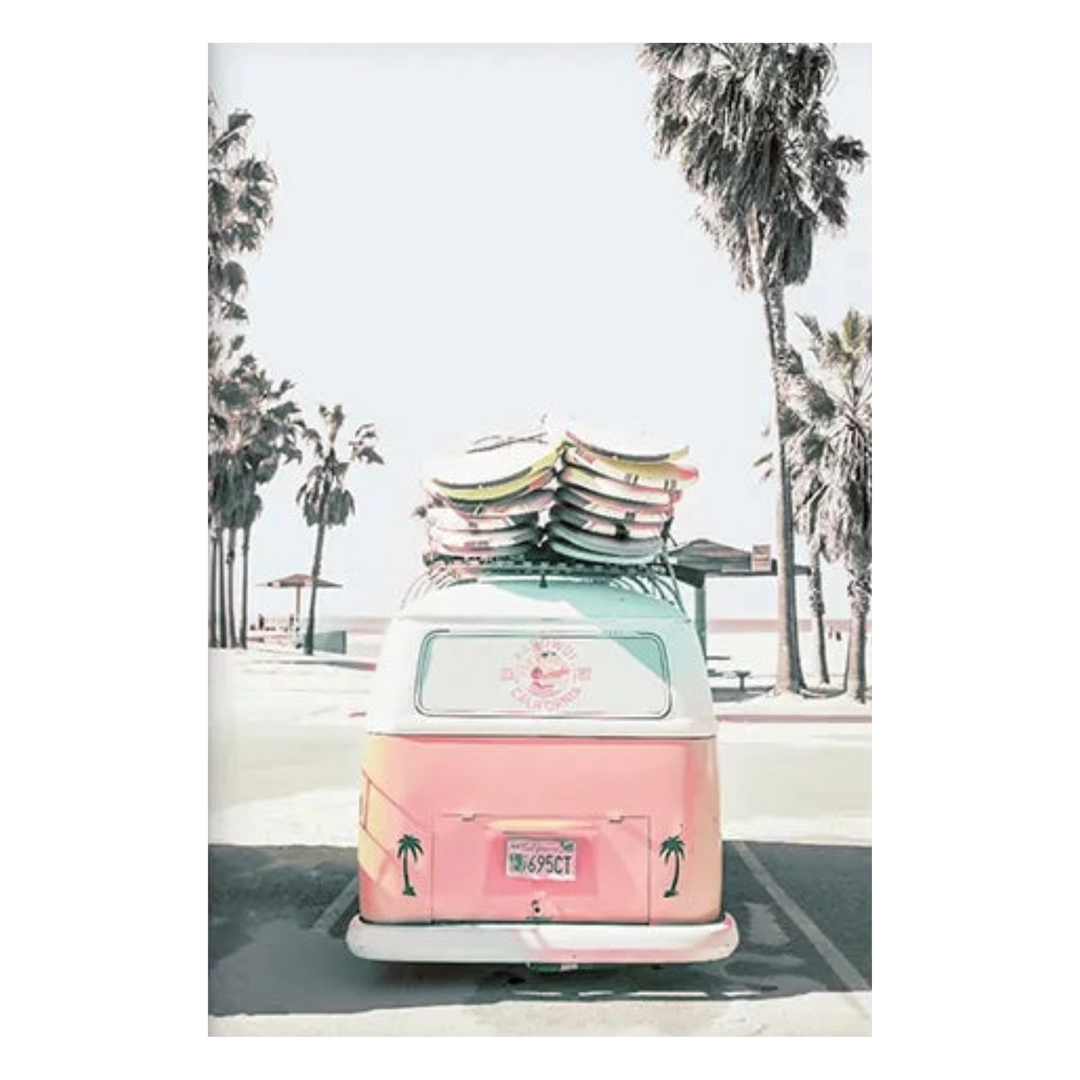Pink Vintage Van Print