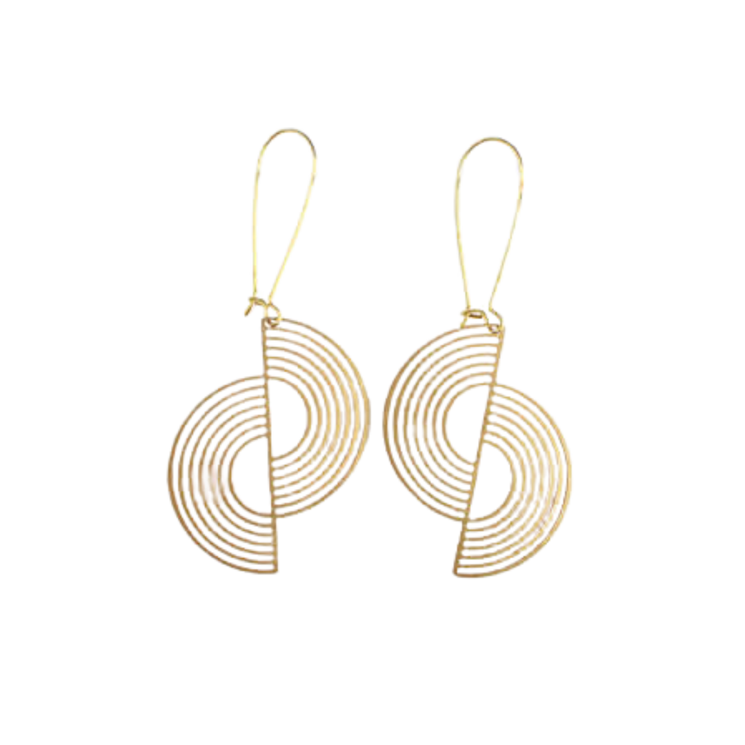 Split Circle Geometric Earrings
