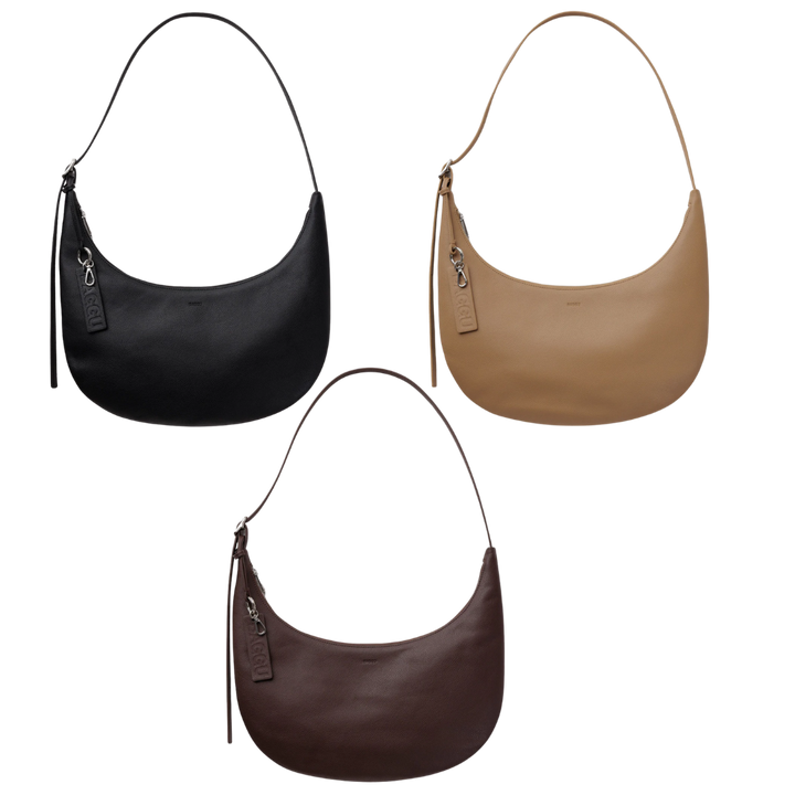 Medium Recycled Leather Flat Crescent