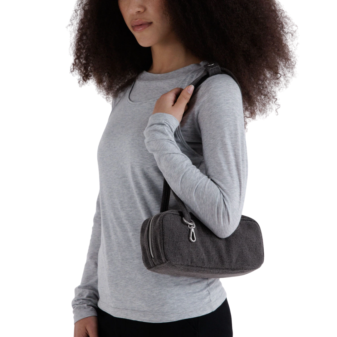 Small Denim Bowler Bag