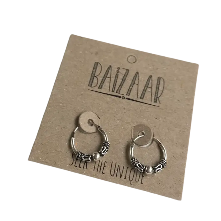 Decorated Tiny Hoop Earrings