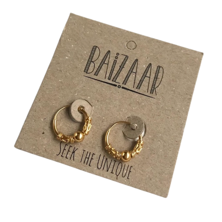 Decorated Tiny Hoop Earrings