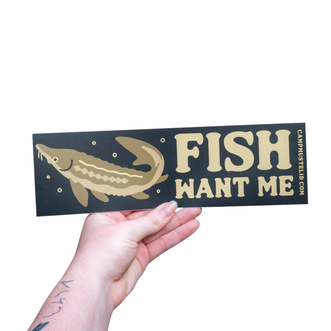 Sturgeon "Fish Want Me" Bumper Sticker