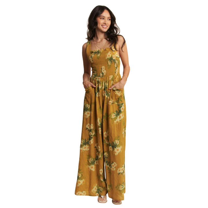 Floral Printed Ruffle Detail Jumpsuit