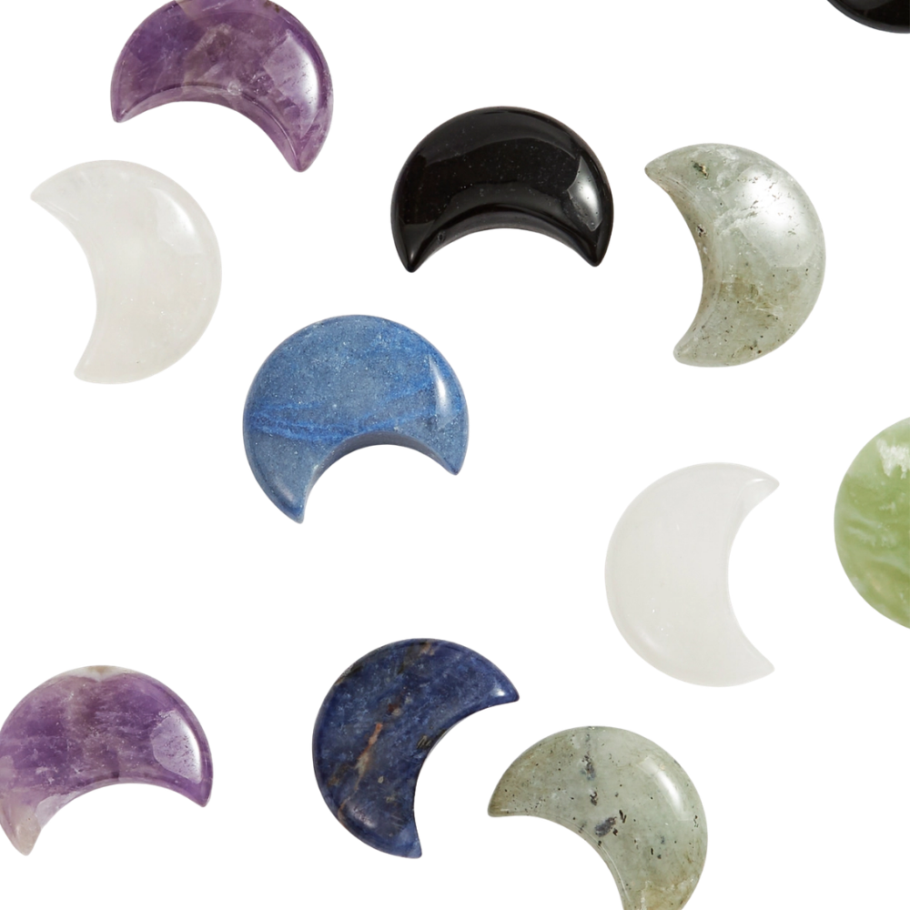 Assorted Carved Crystal Moons