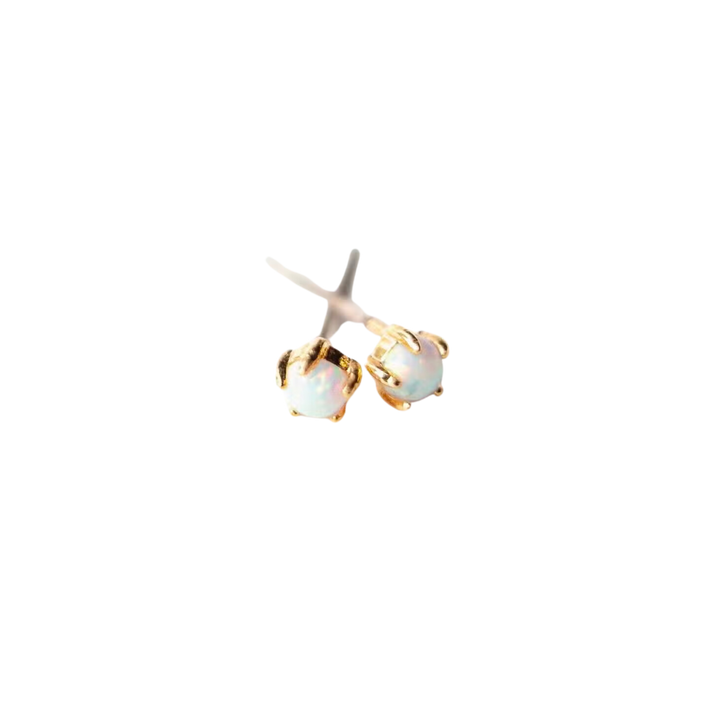 Tiny Opal Bezel Studs