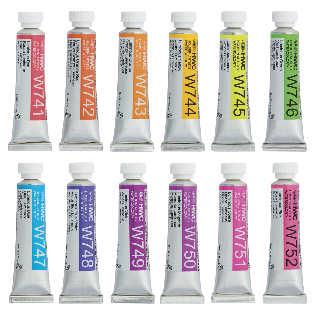 Holbein Artists' Luminous Watercolors - Set of 12 (5 ml)
