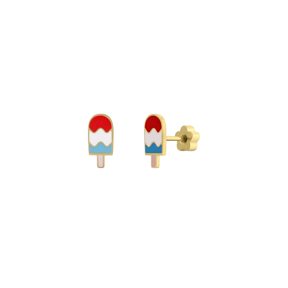 Popsicle Enamel Flat Back Kids Earrings