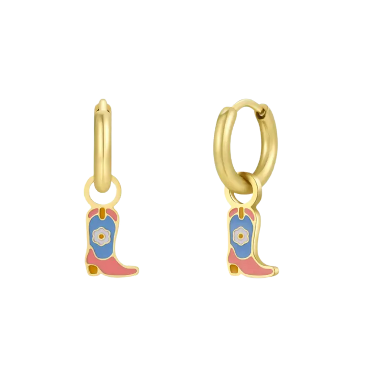 Boot Charm Hoop Earrings