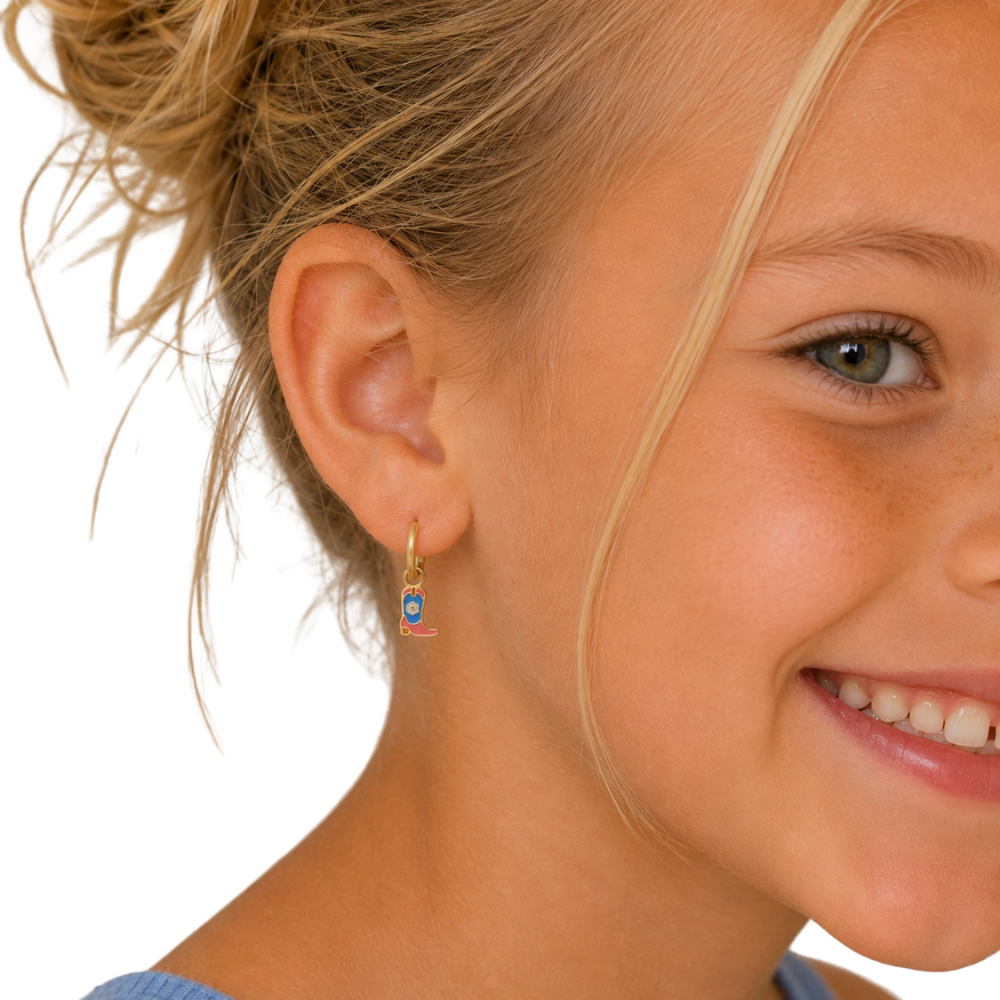 Boot Charm Hoop Earrings