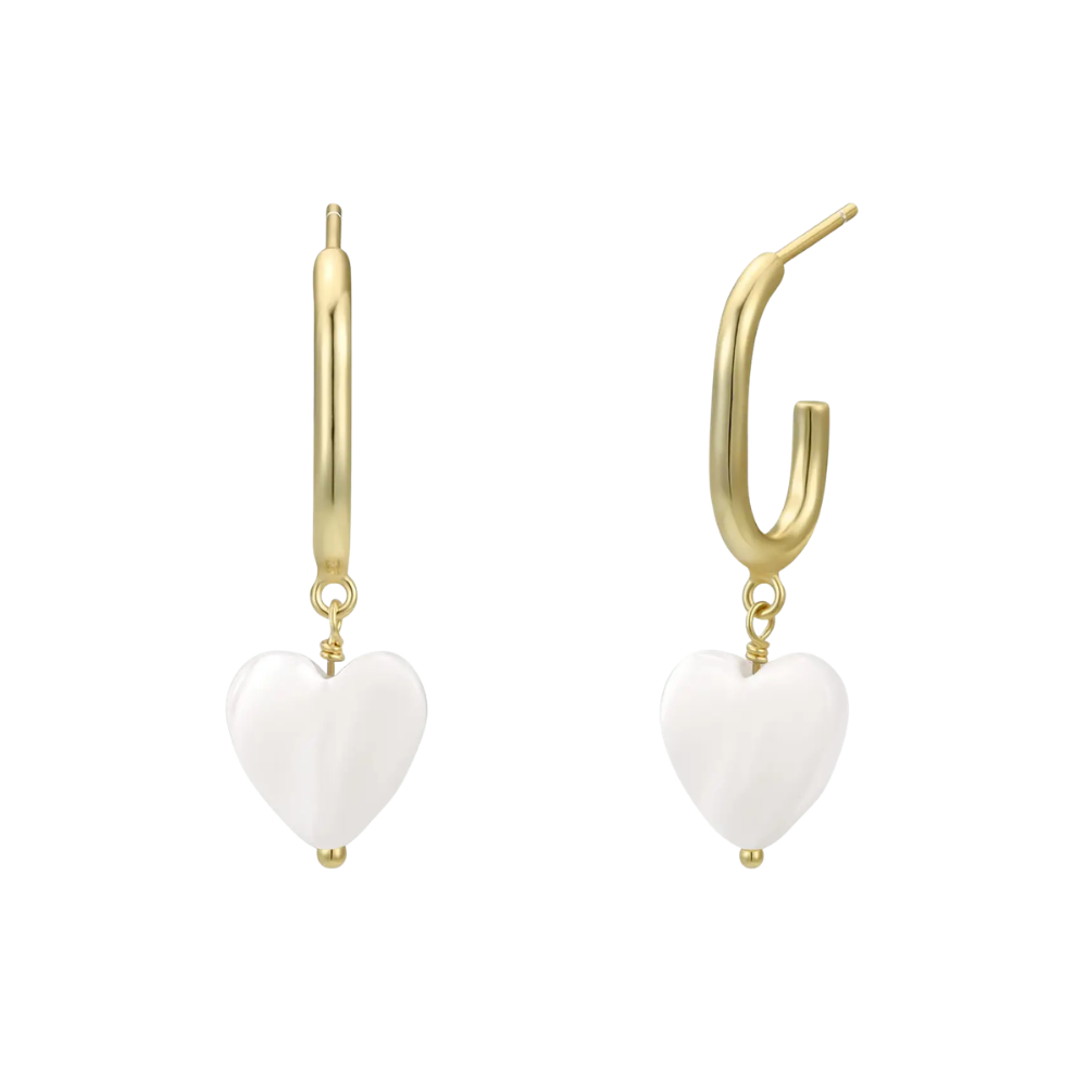 Heart Drop Gold Earrings