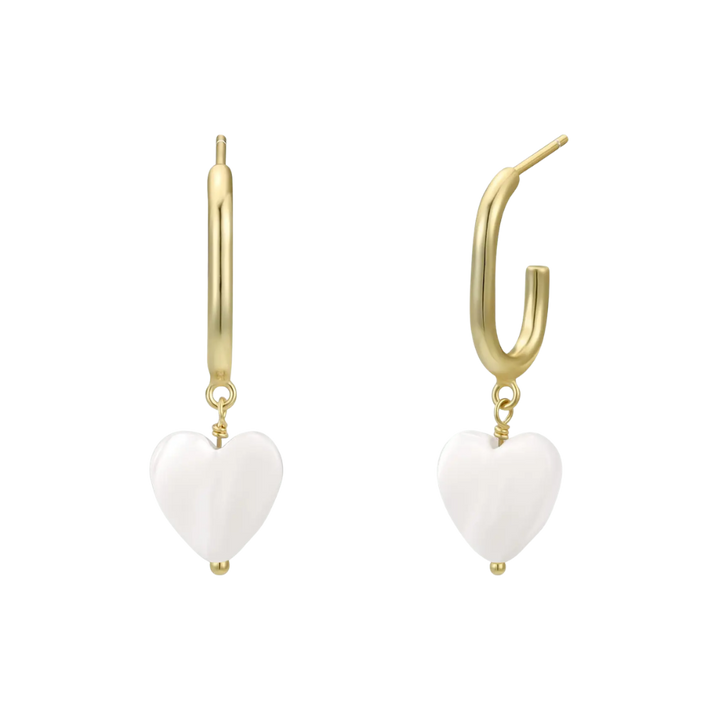 Heart Drop Gold Earrings