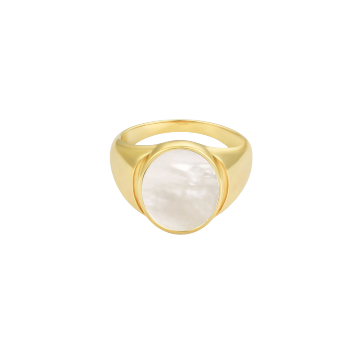 Mother of Pearl Signet Ring