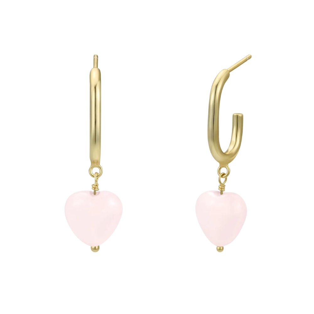 Heart Drop Gold Earrings