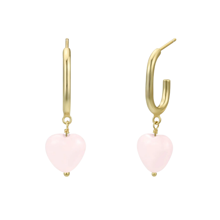 Heart Drop Gold Earrings