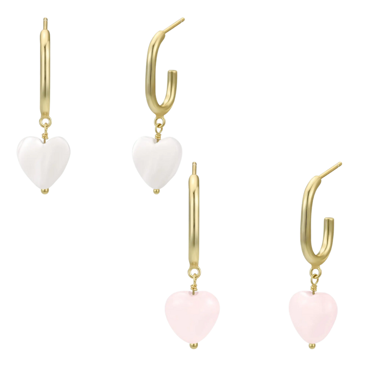Heart Drop Gold Earrings