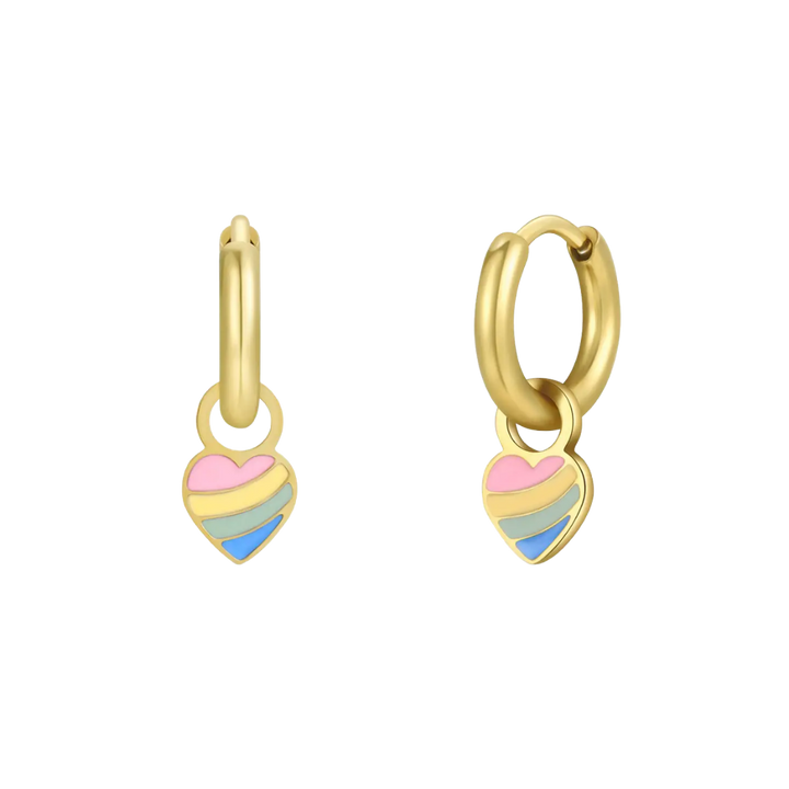 Heart Charm Hoop Earrings