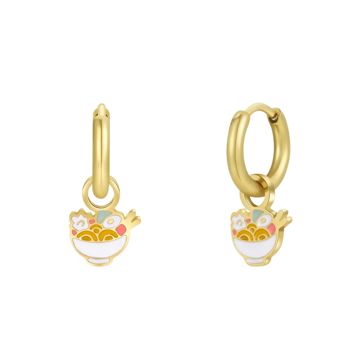 Ramen Charm Hoop Earrings