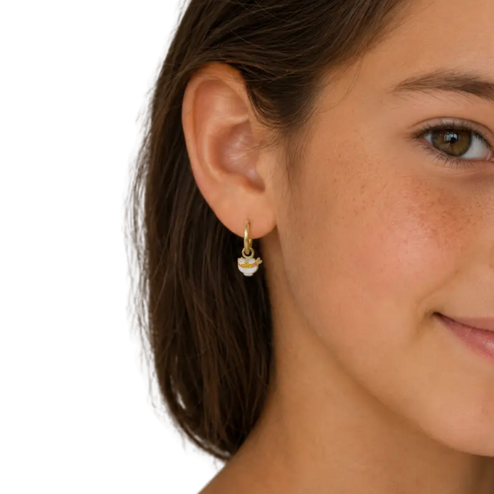 Ramen Charm Hoop Earrings
