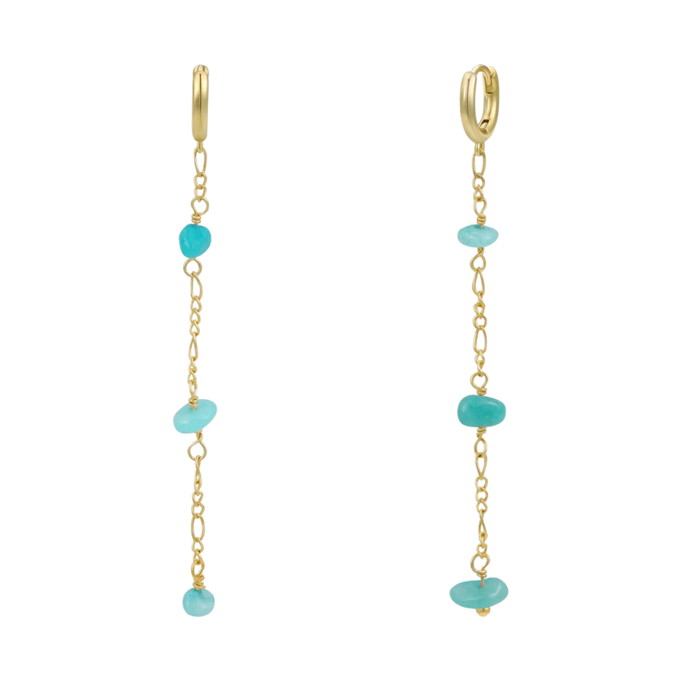 Raw Gemstone Chain Drop Earrings