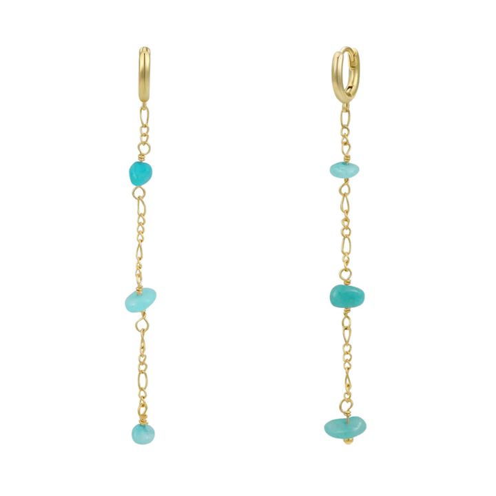 Raw Gemstone Chain Drop Earrings