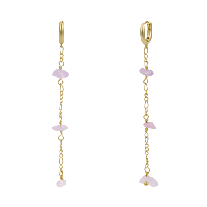Raw Gemstone Chain Drop Earrings