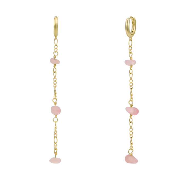 Raw Gemstone Chain Drop Earrings