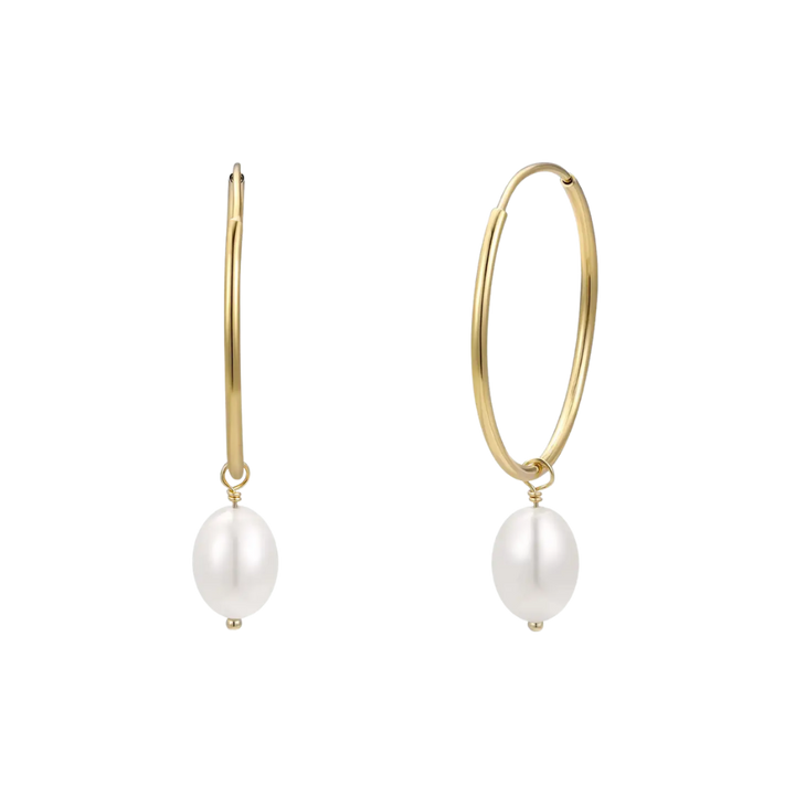 Simple Hoops with Pearls Earrings