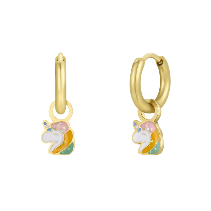 Unicorn Charm Hoop Earrings