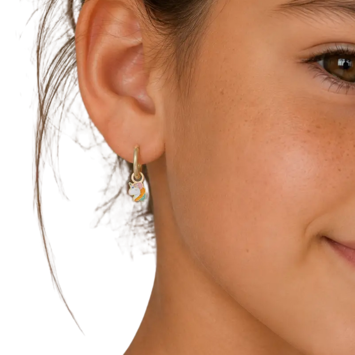 Unicorn Charm Hoop Earrings