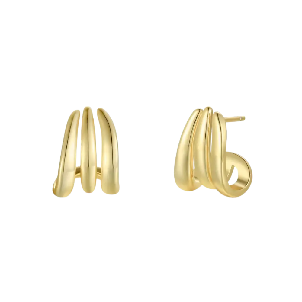 Three Hoop Huggie - Earring