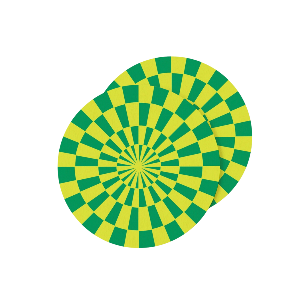 Green Mint Check Coasters