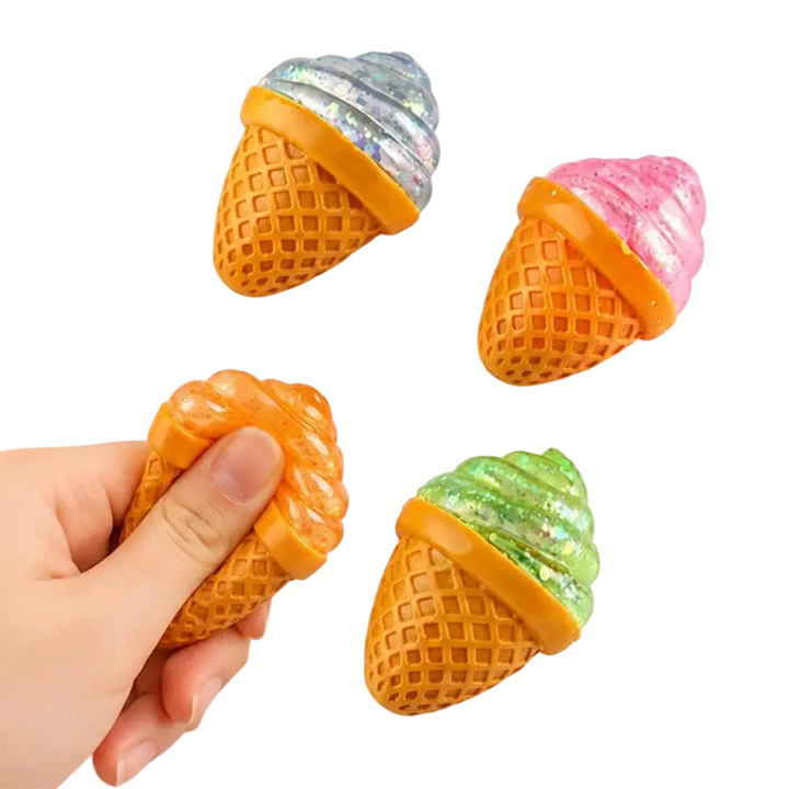 Glitter Ice Cream Cone Squeeze Toy