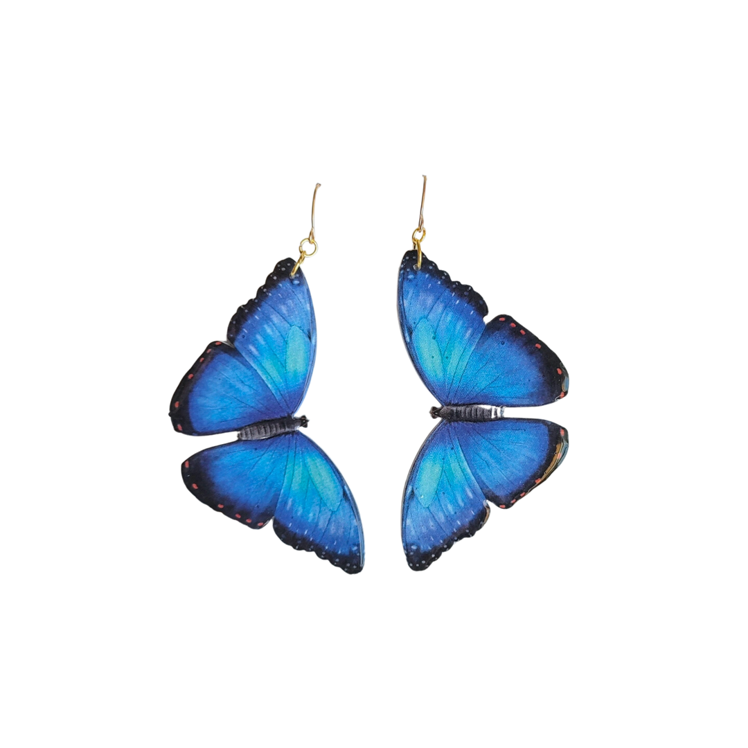 Blue Morpho Butterfly Earrings