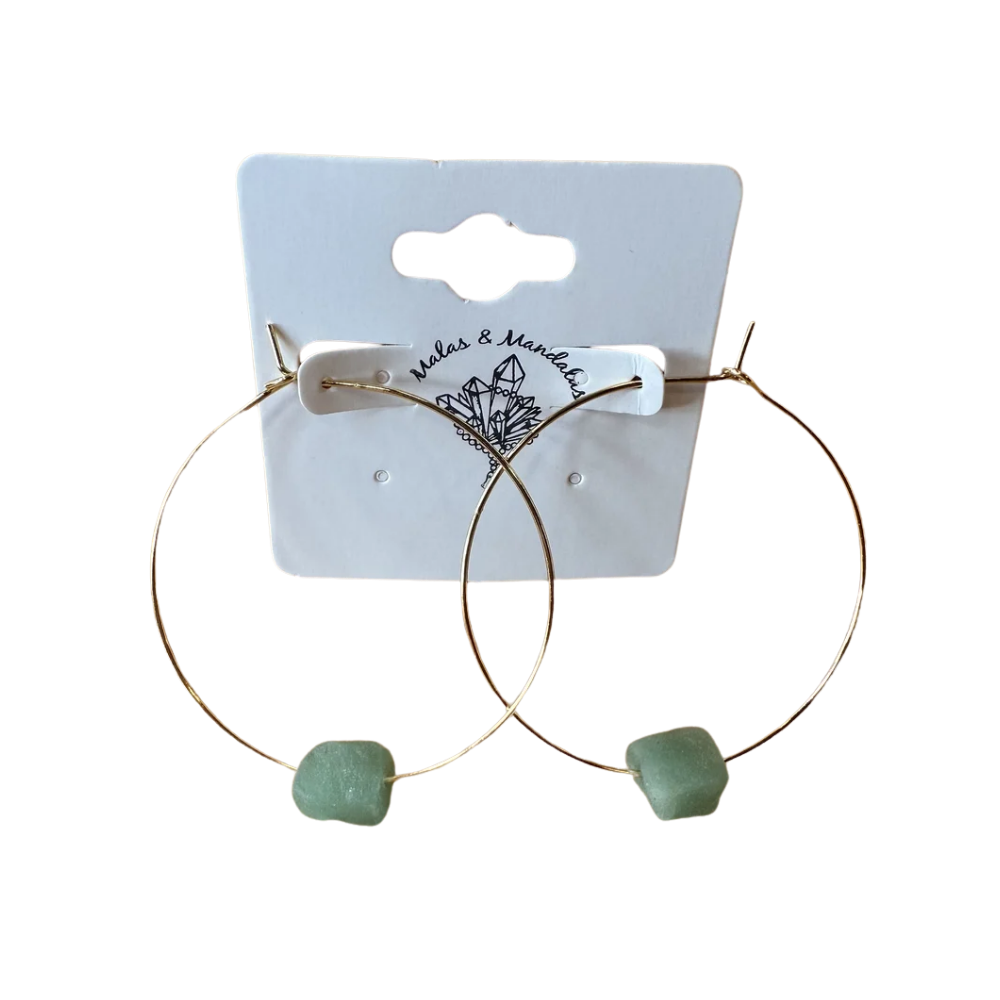 Gemstone Hoop Earrings