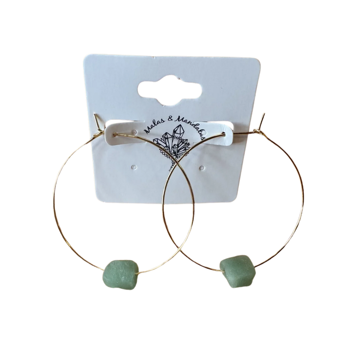Gemstone Hoop Earrings