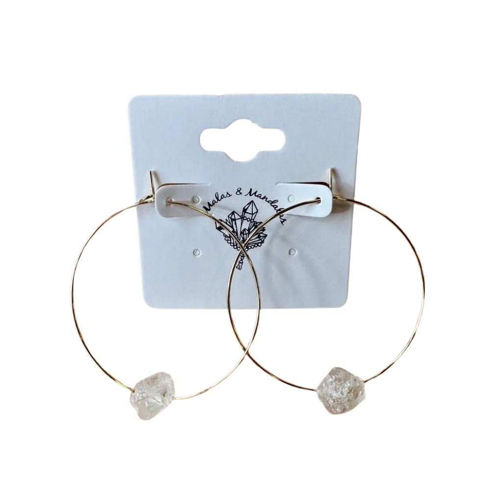 Gemstone Hoop Earrings