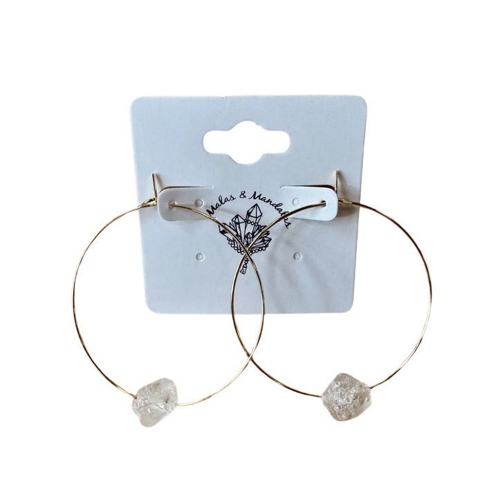Gemstone Hoop Earrings
