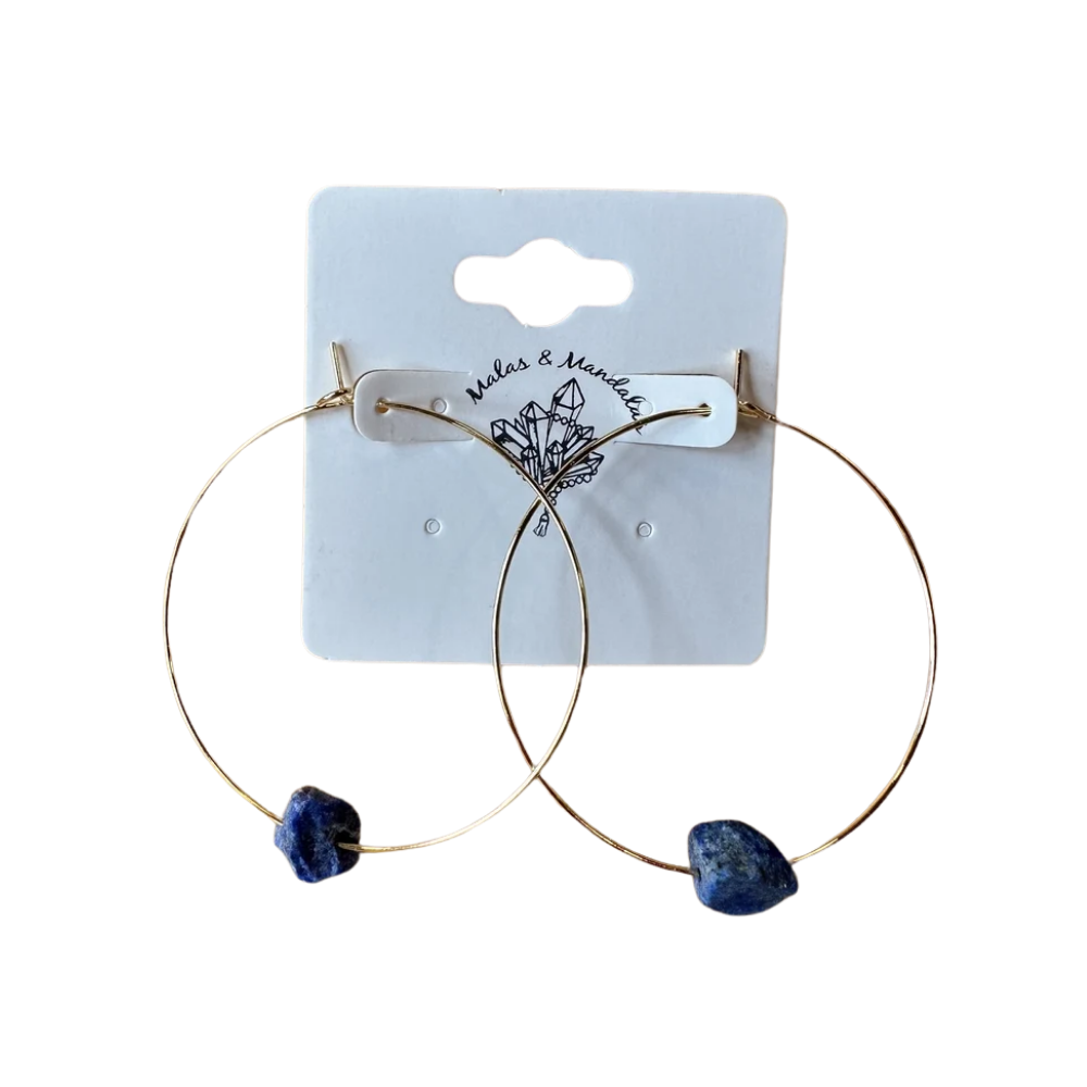 Gemstone Hoop Earrings