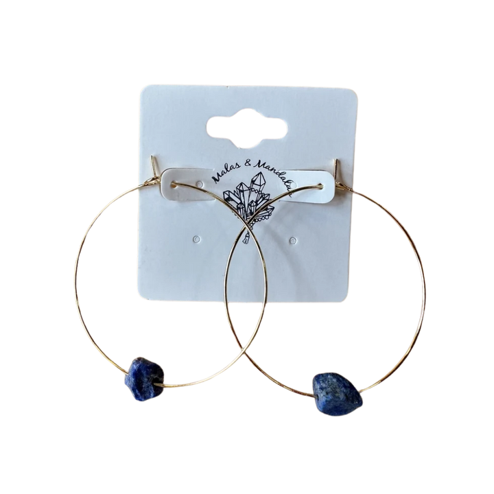Gemstone Hoop Earrings