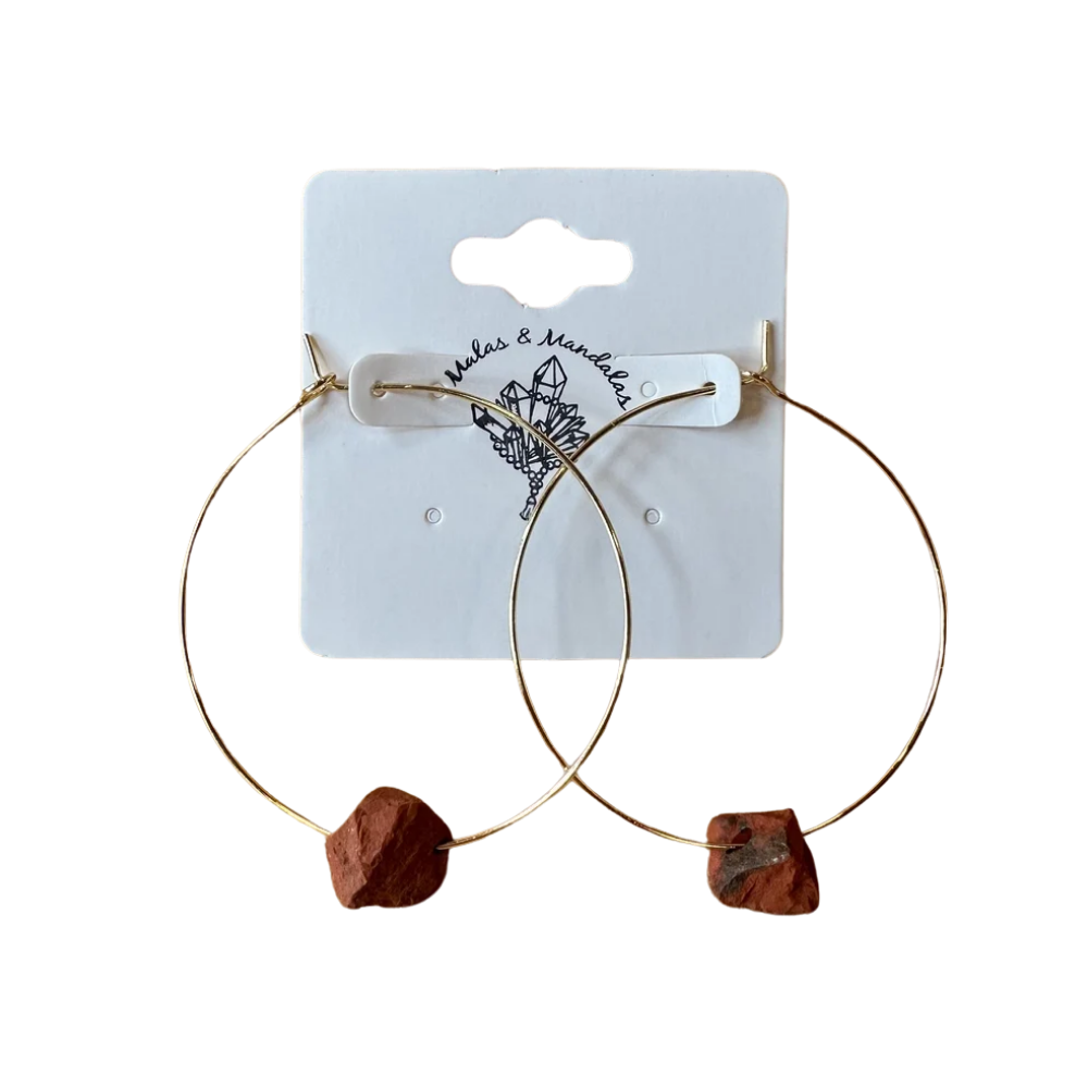 Gemstone Hoop Earrings