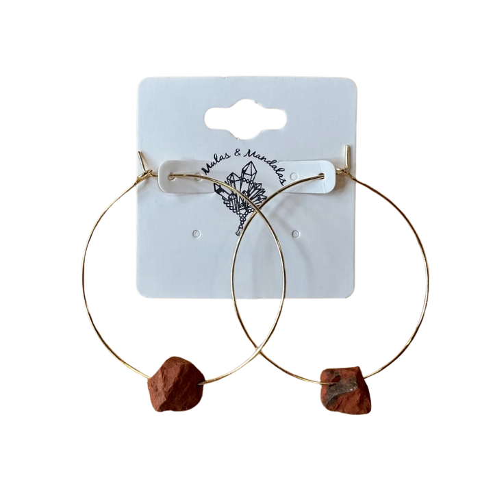 Gemstone Hoop Earrings