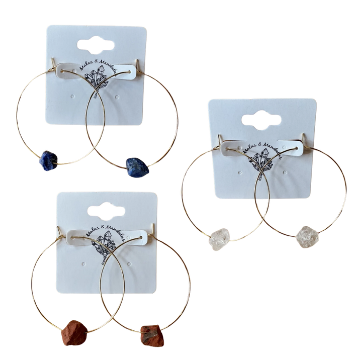 Gemstone Hoop Earrings