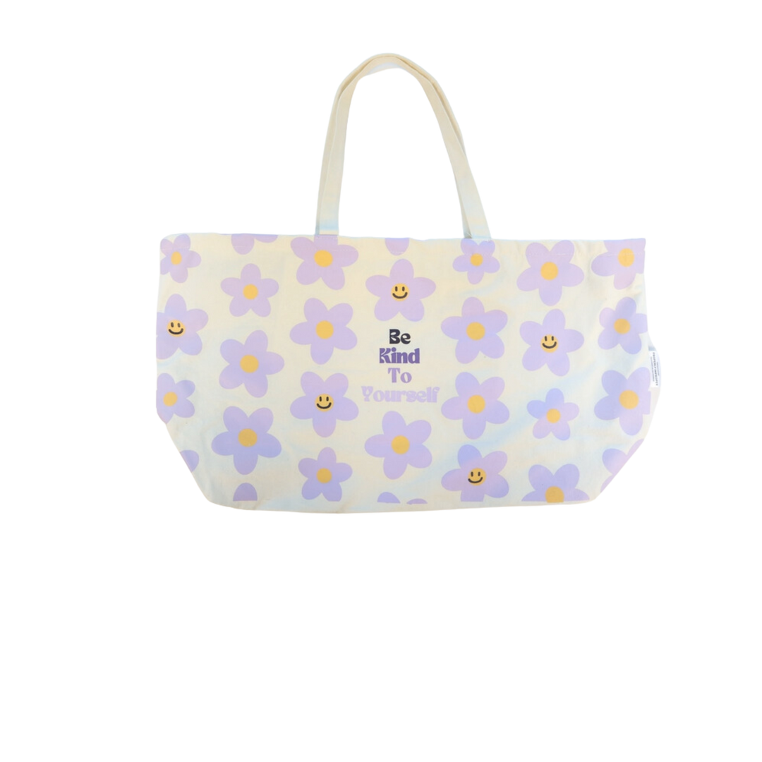 Be Kind to Yourself Large Shopper Canvas Tote Bag