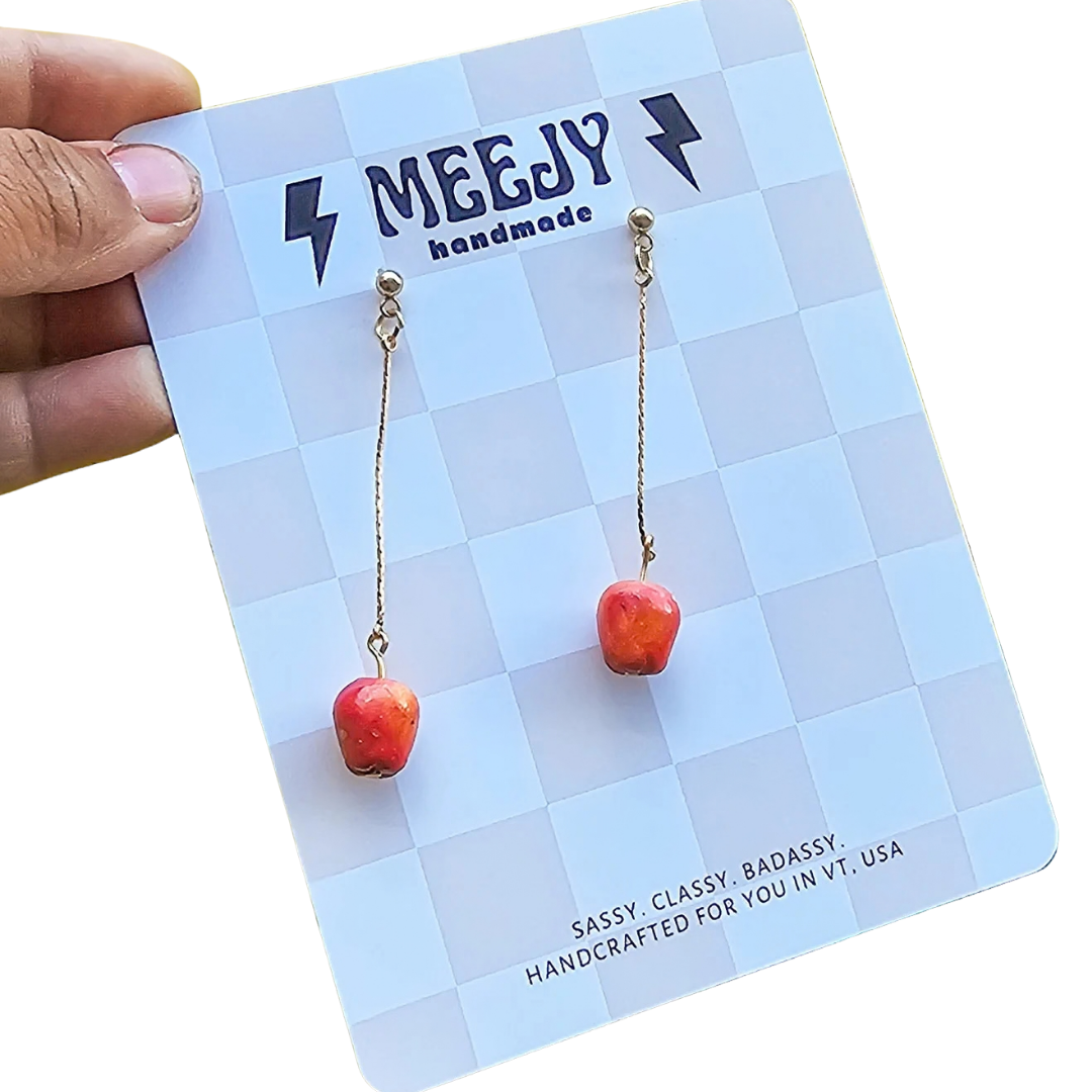 Apple Bobbing Dangle Earrings