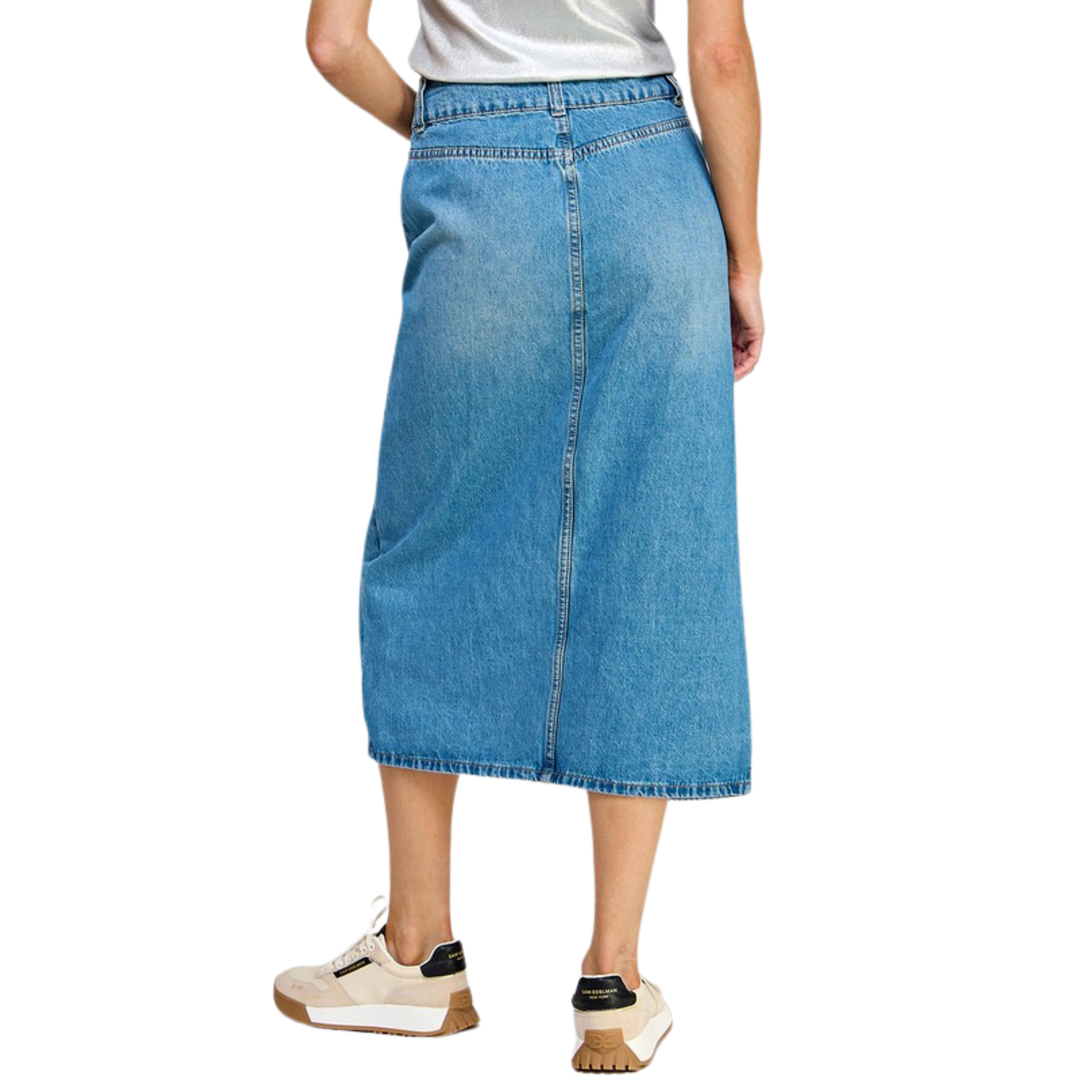 Denim Midi Skirt - Denim Blue