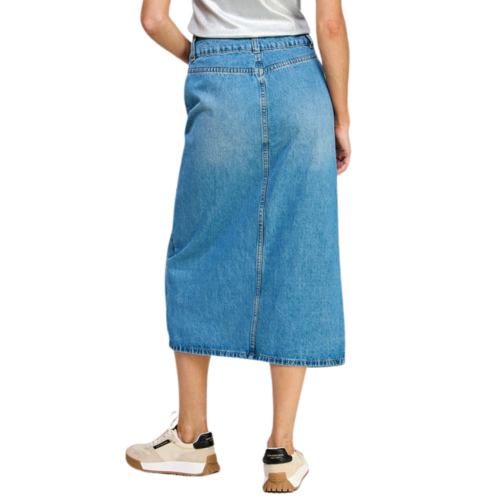 Denim Midi Skirt - Denim Blue
