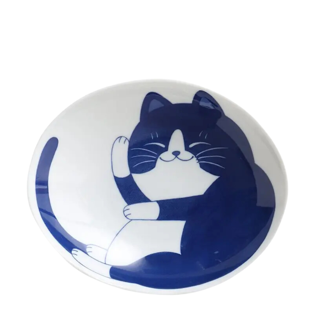 Plate Blue & White Cats