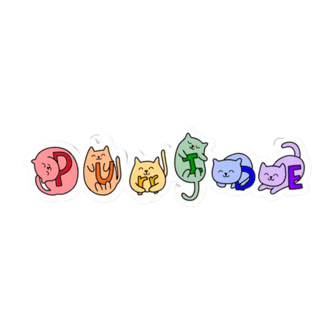 Purride Rainbow Pride Cats Sticker