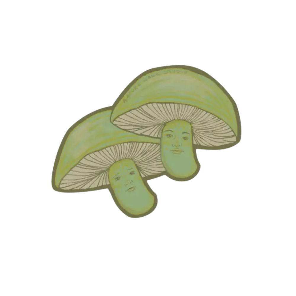 Green Mushroom Ladies Sticker